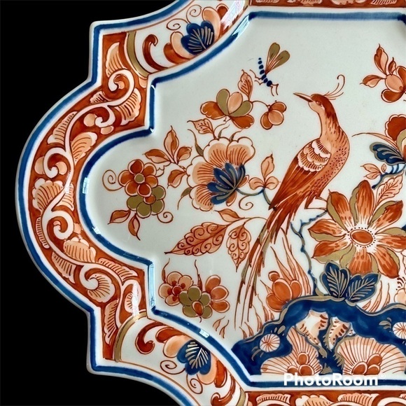 ROYAL DELFT Imari Bird of Paradise Plaque Scarce 1980s Vintage - Picture 3 of 11